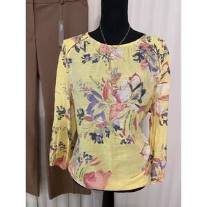 Hope & Harlow yellow floral blouse